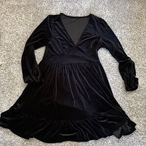 Elegant Black Velvet Dress